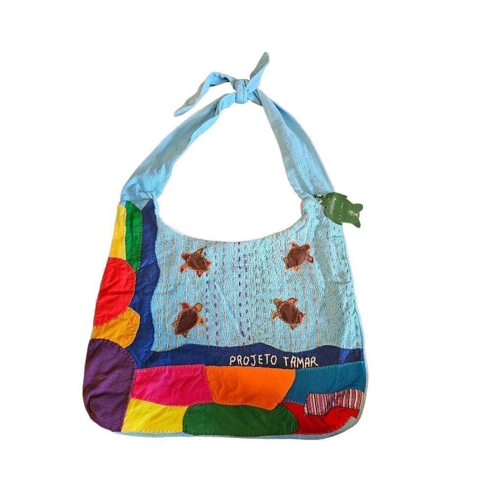 Project Tamar Save the Turtles Boho Bag Vibrant Multi Color Handbag Purse Handma